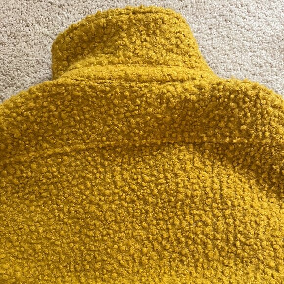 *Madewell* Mustard Yellow Bouclé Bomber | Yellow Teddy Jacket | XXS | Oversized - Picture 10 of 15